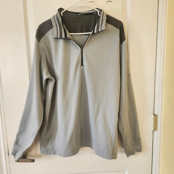 Nike Golf Pullover Tour Performance Mens XL Gray Color block Quarter Zip Sweater - Picture 1 of 9